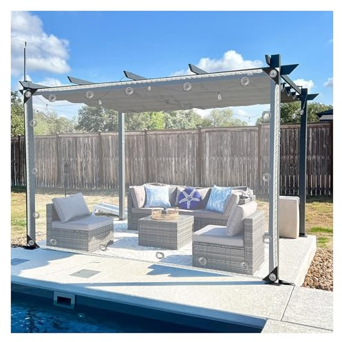 Heavy Duty Clear Tarp with Grommets Waterproof Plastic Cover for Pergolas Balconies Pavilions Small Houses Indoor & Outdoor (9.84x22.96ft/3x7m)