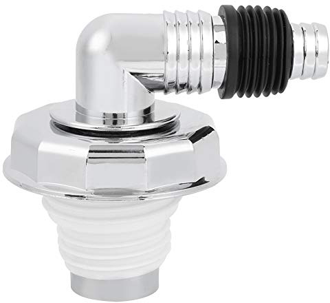 KIMISS Drain de Machine à Laver Durable - Connecteur de Drain de Sol en PVC chromé pour une Prévention Durable des Odeurs (Coude pour couverture décorative)