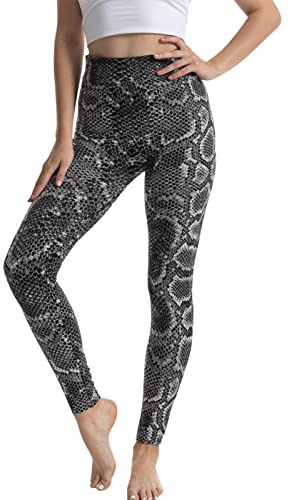Meerjungfrau Leggings Damen，Schlangenmuster Leder Pu Hosen Damen Gothic Punk Rock Leggings High Waist Leggings Hose Strumpfhosen Leggins Leder Look Hüfthoch