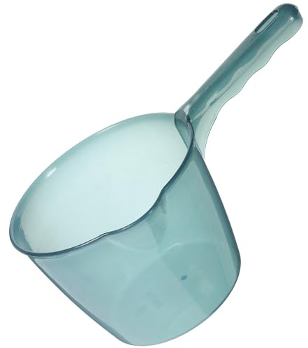 Milisten Cucharón para Agua de Cocina Transparente Pequeño Mango Largo Pala de Agua Gruesa de Pp Utensilio Portátil para Baño Hogar y Jardinería Multifuncional