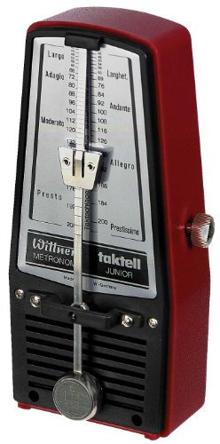 Wittner Metronom Taktell Junior Serie 820 - Kunststoffgehäuse - Ohne Glocke - Rubinrot - Mechanisch zum Aufziehen - Keine Batterien erforderlich - Made in Germany