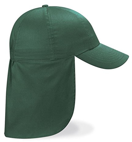 CHILDRENS LEGIONNAIRE HAT CAP 100% COTTON - 9 COLOURS (BOTTLE GREEN)