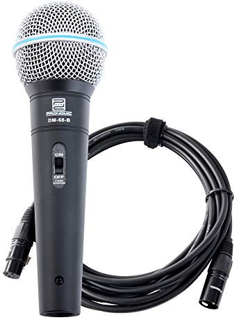 Pronomic DM-58-B Vocal Mikrofon mit Schalter inkl. 5m XLR Kabel mit druckvollem, warmem Klang
