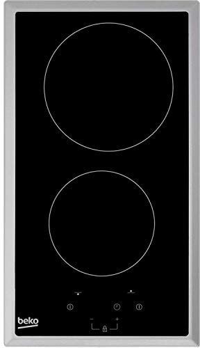 Beko HDMC32400TX 30cm Electric Ceramic Domino Hob with Stainless Steel Frame