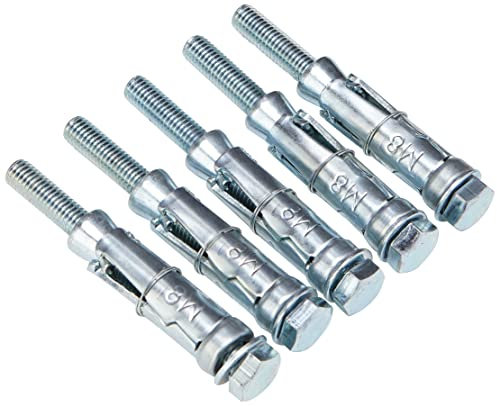 AHC K-ZYSALB825B5 M8 x 25 mm Loose Bolt Shield Anchor - Zinc/Yellow (Pack of 5)