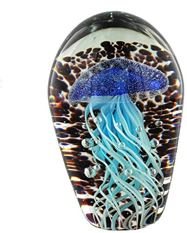 Juliana Objets d 'art Glas Papier Gewicht Blau Jelly Fish Größe: New – 0 zu 1 kg