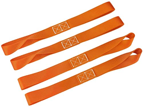 LITTOU 1 x 12 Doppelschlaufen Zurrschlaufen Schlaufen Spanngurte für Motorrad, ATV, UTV, Fahrrad - 2300 Lbs (Orange) (Orange, 4 pcs)