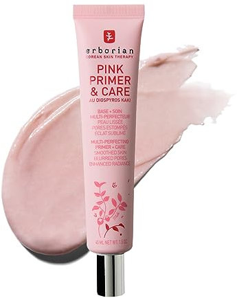 Erborian Pink Primer & Care - Make-up Primer für alle Hauttöne - Grundierung und Hydration für glatte und strahlende Haut - Koreanische Kosmetik mit Diospyros Kaki-Extrakt