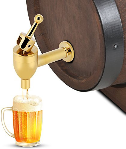 Distributore di Vino Birra,Spillatore Sfera Rubinetto Dosatore Birra a Spina Dispenser Bibite Rame + Lega di Zinco Per Casa, Ristorante, Ufficio (12mm-Oro)