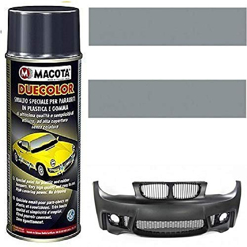 MACOTA DUECOLOR Grigio Scuro Opaco Spray Vernice Smalto Acrilico Speciale COLORA PARAURTI Fasce Laterali Auto Tuning RINNOVA PLASTICA Gomma Professionale 400 ML