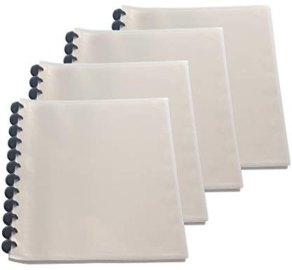 TUKA-i-AKUT 4pz A4 PP Portalistino con Rilegatura Anelli, Buste Trasparenti, Per Presentazione e Archiviazione di Documenti, Libro di Presentazione, per Ufficio Casa Scuola. Grigio TKD8029 Grey