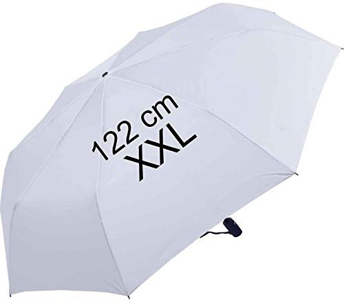 XXL Taschenschirm mit Auf-Zu-Automatik - Full Class - 122 cm großes Dach - weiß