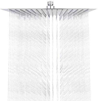 Ibergrif M20294 Duschkopf Regendusche 12 Zoll, Quadrat Regenduschkopf 30x30cm, Großer Erfassungsbereich, 304 Edelstahl Kopfbrause Durable, Selbstreinigende