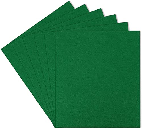 SAVITA 5 pezzi 25,4 x 22,8 cm 3 mm di spessore fogli di feltro, quadrati di tessuto artigianale duro in feltro rigido per bambini, fai da te, artigianato, ricamo, cucito, progetti artigianali (verde)