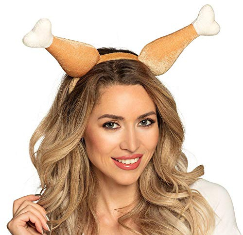 Boland 99944 - Haarreif Hähnchen, Tiara, Hähnchenkeulen, Metzger, Kopfbedeckung, Kostüm, Karneval, Mottoparty