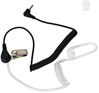 UAYESOK 3.5mm Listen/Receiver Only Air Tube Covert Earpiece Headset With Mushroom Earbuds For 1 Pin Two Way Radio Motorola Kenwood Vertex Yaesu Speaker Mic (1 pcs)