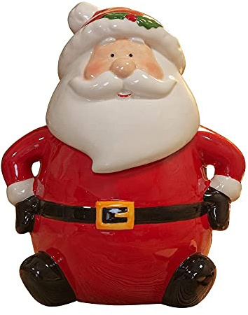 Widdop Gifts Santa Themed Ceramic Christmas Cookie Jar