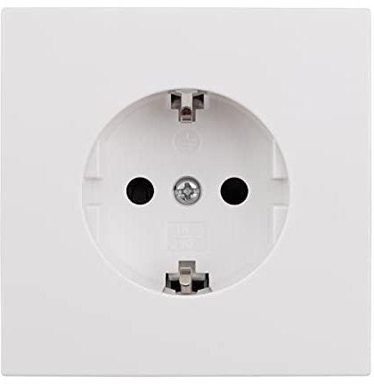 McPower Schutzkontakt-Steckdose Shallow, 250V~/16A, mit Steckanschluss, Unterputzmontage, schmaler Rahmen, samtige Oberfläche, ohne Mittelstege, Weiß matt