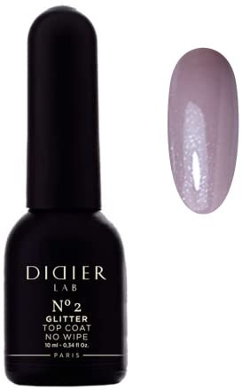 Didier Lab - Premium Top Coat Glitter Silver - TPO-frei - Gel Nagellack - Schutz vor Kratzern - Für Gellack - Kein Dispersionsschicht UV Nagellack - Gel Nail Polish - 10ml