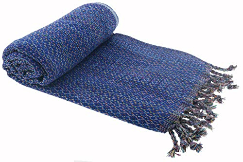 Stefano Ferrante MUTICOLOUR Hamamtuch (Royalblau) | Saunatuch, Pestemal, Fouta, Strandtuch, Badetuch, 100x180 cm, Baumwolle