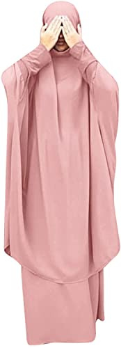 BOJON Muslimisches Zweiteiliges Gebetskleid für Frauen Abaya Kleid Islamischer Naher Osten Dubai Türkei Maxi Abaya Kaftan mit voller Länge Hijab Kleid