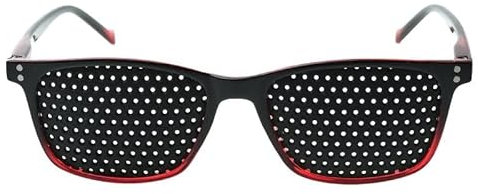 Rasterbrille 415-ASRG - schwarz roter Rahmen - normales Raster