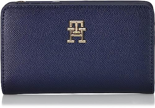 Tommy Hilfiger Damen Portemonnaie TH Timeless Med Bi Fold Groß, Blau (Space Blue), Einheitsgröße