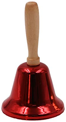 Saterkali Campanello a mano suono nitido per festa di nozze con chiamata a mano, colore rosso