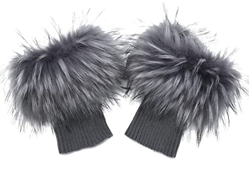 JAWSEU Plüsch Beinwärmer, Damen Stulpen Lange Furry Beinwärmer Strümpfe Winter Warm Beinlinge Stulpe, Fasching Accessoire