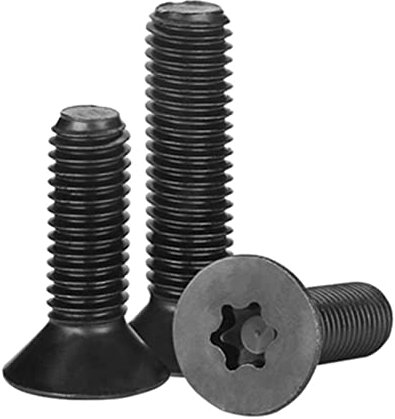 100 Stück flache Senkkopfschraube Sechsrundschraube Torxschraube M2 M2.5 M3 M4 M5 M6 Schwarz 304 Edelstahl, M6x16mm