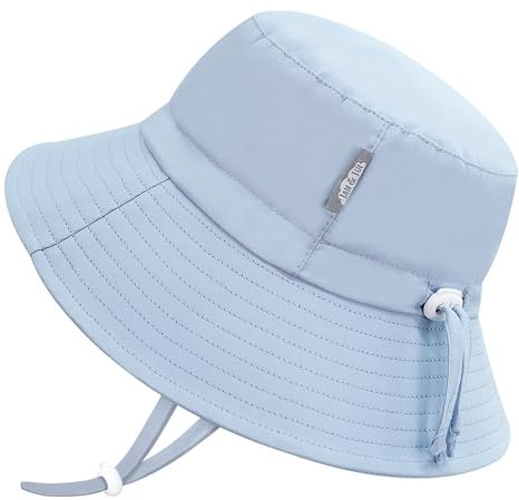 Jan & Jul Atmungsaktiver Kinder Sonnenhut für Jungen, Reine Baumwolle (Light Blue, 2-5 Jahre)