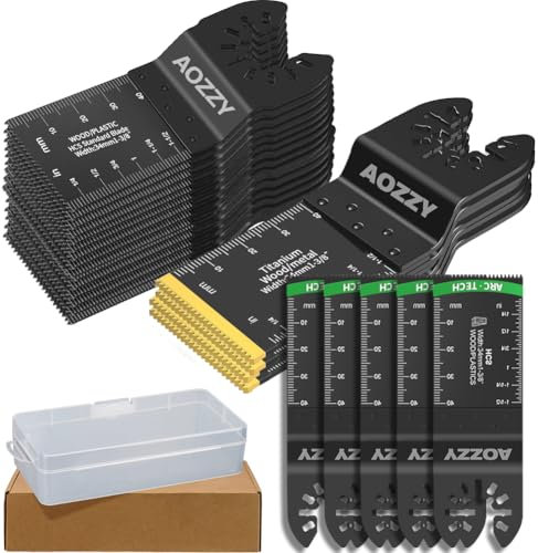 50 Tlg Multitool Sägeblätter Holz Set, Oszillierende Sägeblätter Titan 5 tlg Multitool Sägeblätter, für Metall und hartes Material,Universal SchnellwechselOszillierendes Zubehör Kompatibel mit Bosch
