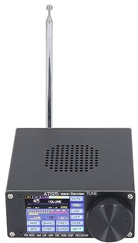 Receptor DSP, Receptor de Radio con Pantalla Táctil de 2,4 Pulgadas con WiFi, Decodificador DSP Recargable, Carcasa de Aleación de Aluminio, Modo Am FM de Banda Completa, Radios