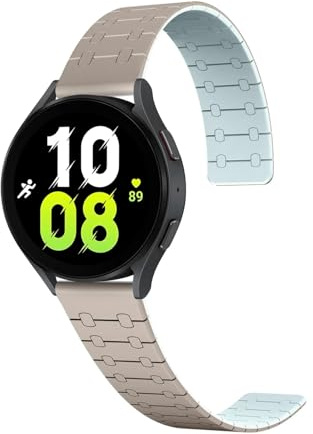 JUNCHENGBAO 22 mm Silikonarmband, kompatibel mit Galaxy Watch 3 46 mm, Gear S3 Active 2, SmartWatch, Magnetarmband(Grey)