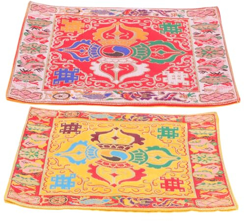 SHOWERORO 2pezzi Tappetino Sonoro Per Ciotola Tibetana Cuscino Doppio Per Campana Buddista Accessori Creativi Resistente All Per Fissare La Campana