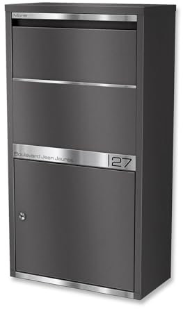 Metzler® boîte Colis sécurisée avec Gravure personnalisée et clapet Anti-effraction DB703 mica de Fer étanche Montage Mural/Sol Colis Jusqu’à 25×17,5×10 cm 2 clés fournie Avalon