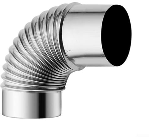 Tubo per canna fumaria in acciaio per stufe, camini, barbecue e sistemi di ventilazione (60 mm)