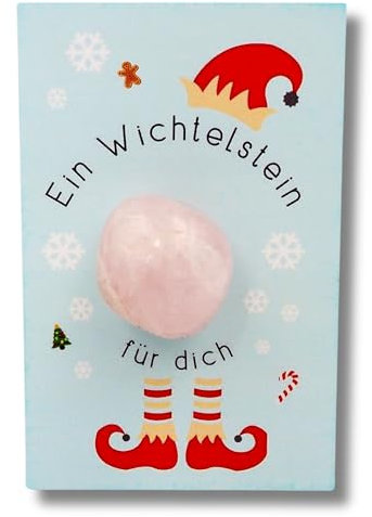 Milaboo® Wichtelstein als Geschenk und Wichtel Zubehör Weihnachten – Magischer Glücksstein als Geschenk für Kinder, handverlesener Stein (2-3 cm) mit liebevoll gestalteter Karte (Wichtelstein)