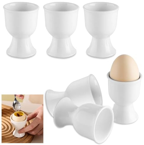 Eierbecher Porzellan, 6er Eierbecher Weiss Porzellan, Egg Cup Holder, Eierständer Eierschale, Eierbecher Weiß Porzellan Eierbecher Keramik, Eierhalter Stapelbar, Frühstück Gekochtes
