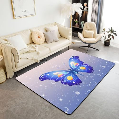 Tierischer Schmetterling Teppich Kinderteppich Wohnzimmerteppich Schlafzimmerteppich 3D-Gedruckter Superweicher Flanelltep 100 X 150 Cm - Leicht Zu Reinigendes, Weiches Polyester Mit G -87400421718612