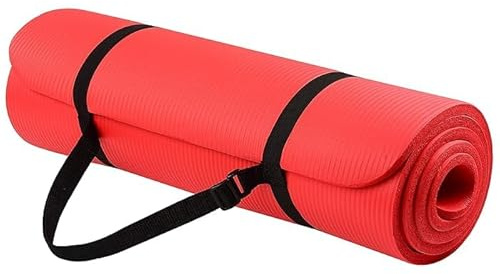 Exercise Mat, 12mm Thick – Vibrant Red Fitness Mat for Yoga, Pilates, HIIT & Floor Workouts – Extra Cushioning, Non-Slip, Lightweight & Durable – Ideal for Home Gym, Studio, and Outdoor Use
