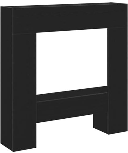 vidaXL Borde de chimenea madera ingeniería roble negro 81x18x82 cm