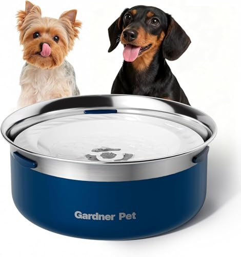 Gardner Pet Slow Water Bowl for Dogs – No Spill, Anti-Splash Floating Plate Design, Slows Drinking to Reduce Mess, Keeps Water Clean & Floors Dry, 2L