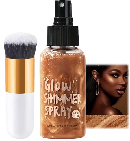 Glow Shimmer Spray - Shimmers and Shine Glitter Spray - Face & Body Glow Luminizer - Waterproof Non-Sticky Glitters, Lightweight Shimmer Sprays for Women