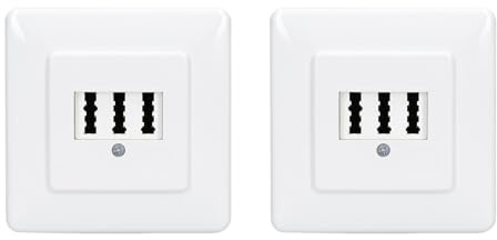 Rutenbeck 2 x Unterputz TAE-Anschlussdose/Telefondose NFF für 2X Telefon + 1x Nebenstelle (Fax, AB, Modem) 3x6 polig 2x6 Schraubkontakte reinweiß 10310222