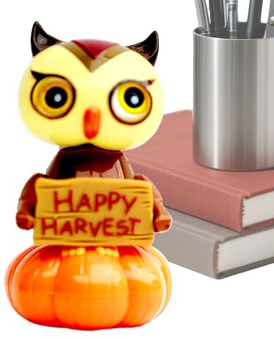 Wisylizv Figure a forma di gufo di zucca | Figura decorativa oscillante per casa, ufficio, finestra, auto, adulti, Halloween, feste e ragazze