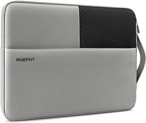 ROEPHY Funda impermeable para portátil de 14 a 15 pulgadas, para MacBook Air M4 / A3241 M3 / A3114 M2 / Surface Laptop / Acer / Lenovo / HP / Dell Notebook Ultrabook, color gris