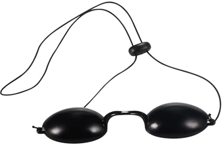 PLAFOPE Protettiva Occhi Nera Ergonomica Protezione Uv e Laser per Trattamenti Estetici e Uso Quotidiano