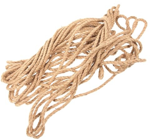 Ipetboom Cuerda De Yute Resistente 6 Mm, Cuerda Agrícola Anticorrosión, Hilo Natural Para Manualidades y Decoración De Jardín, 20 M, Uso En Agricultura y Fiestas
