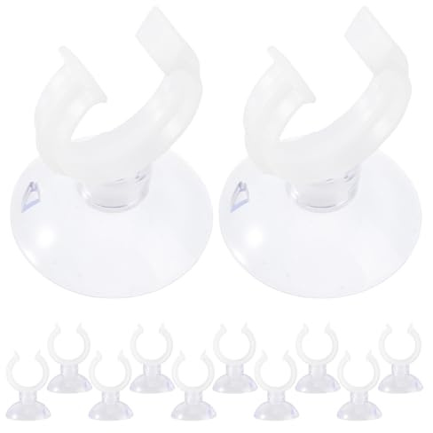 CIYODO 12pcs Aquarium Tube Clips Suction Cups Air Hose Holder Clamp for Fish Tank Water Pipe Fixing Aquarium Heater Clips